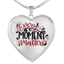 Load image into Gallery viewer, Every Moment Matters Necklace Heart Shaped Pendant With Chain and Gift Box