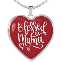 Load image into Gallery viewer, Blessed Mama Heart Shaped Pendant 18K Gold or Stainless Steel Necklace and Gift Box