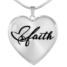 Load image into Gallery viewer, Faith Heart Pendant Necklace In Stainless Steel or 18K Yellow Gold Finish