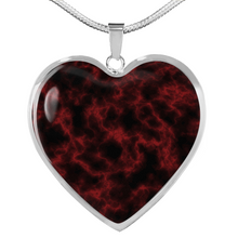 Load image into Gallery viewer, Red and Black Abstract Jewelry Stainless Steel Heart Shaped Pendant Necklace Chain and Gift Box