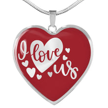 Load image into Gallery viewer, I Love Us Red Heart Shaped 18K Gold or Stainless Steel Pendant Necklace With Chain and Gift Box