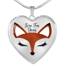 Load image into Gallery viewer, Zero Fox Given Red Fox Heart Shaped Pendant In Silver or Gold