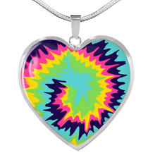Load image into Gallery viewer, Tie Dye Heart Shaped Stainless Steel Pendant Necklace