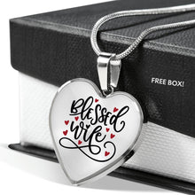 Load image into Gallery viewer, Blessed Wife Pendant Heart Shaped Stainless Steel With Necklace and Gift Box