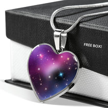 Load image into Gallery viewer, Pink, Purple and Blue Galaxy Stainless Steel Heart Shaped Pendant Necklace Gift Box