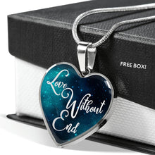 Load image into Gallery viewer, Love Without End Teal Galaxy Heart Shaped Pendant Necklace Gift Set