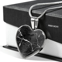 Load image into Gallery viewer, Black Marble Heart Shaped Stainless Steel Pendant