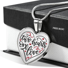 Load image into Gallery viewer, Two Hearts One Love Heart Shaped Pendant Necklace In 18K Gold or Stainless Steel With Chain and Gift Box