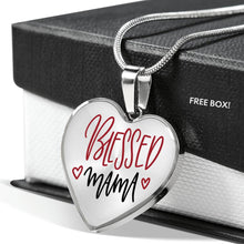 Load image into Gallery viewer, Blessed Mama Pendant Necklace Heart Shaped Stainless Steel or 18K gold with gift box