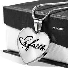 Load image into Gallery viewer, Faith Heart Pendant Necklace In Stainless Steel or 18K Yellow Gold Finish