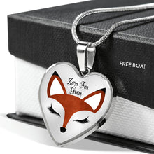 Load image into Gallery viewer, Zero Fox Given Red Fox Heart Shaped Pendant In Silver or Gold