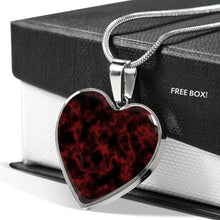Load image into Gallery viewer, Red and Black Abstract Jewelry Stainless Steel Heart Shaped Pendant Necklace Chain and Gift Box