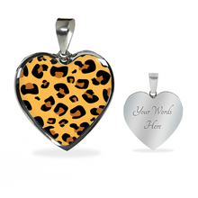 Load image into Gallery viewer, Leopard Print Pendant Necklace Heart Shaped