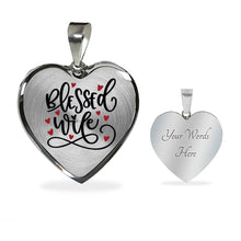 Load image into Gallery viewer, Blessed Wife Pendant Heart Shaped Stainless Steel With Necklace and Gift Box