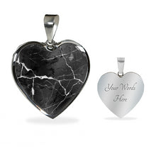 Load image into Gallery viewer, Black Marble Heart Shaped Stainless Steel Pendant