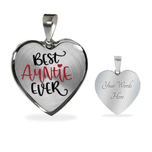 Load image into Gallery viewer, Best Auntie Ever Heart Shaped Pendant Necklace With Chain and Gift Box
