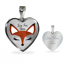 Load image into Gallery viewer, Zero Fox Given Red Fox Heart Shaped Pendant In Silver or Gold