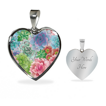 Load image into Gallery viewer, Succulents on Heart Shaped Stainless Steel Pendent Jewelry Necklace With Gift Box and Chain
