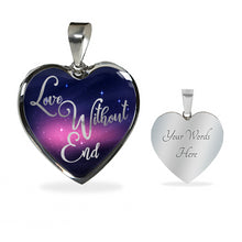 Load image into Gallery viewer, Love Without End Pink and Blue Galaxy Heart Shaped Pendant Necklace