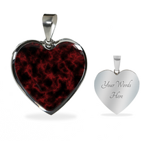 Load image into Gallery viewer, Red and Black Abstract Jewelry Stainless Steel Heart Shaped Pendant Necklace Chain and Gift Box