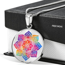 Load image into Gallery viewer, Rainbow Mandala Flower Pendant Mehndi Boho Ethnic