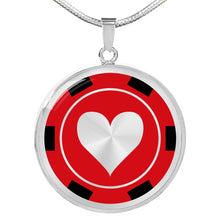 Load image into Gallery viewer, Poker Chip Heart Pendant Necklace Casino Card Game Gambling