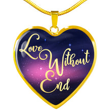 Load image into Gallery viewer, Love Without End Pink and Blue Galaxy Heart Shaped Pendant Necklace
