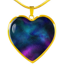 Load image into Gallery viewer, Colorful Galaxy Nebula Space Heart Shaped Pendant Necklace Gift Set