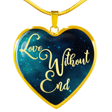 Load image into Gallery viewer, Love Without End Teal Galaxy Heart Shaped Pendant Necklace Gift Set