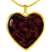 Load image into Gallery viewer, Red and Black Abstract Jewelry Stainless Steel Heart Shaped Pendant Necklace Chain and Gift Box