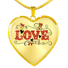 Load image into Gallery viewer, Love Western Style Heart Shaped Pendant In Gold or Stainless Steel Necklace and Gift Box