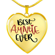 Load image into Gallery viewer, Best Auntie Ever Heart Shaped Pendant Necklace With Chain and Gift Box
