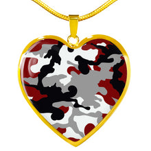 Load image into Gallery viewer, Red, Black, Gray and White Heart Shaped Stainless Steel Pendant Necklace