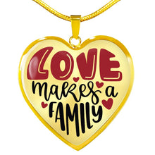 Load image into Gallery viewer, Love Makes A Family Heart Shaped Pendant Necklace With Chain and Gift Box
