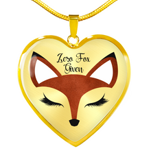 Load image into Gallery viewer, Zero Fox Given Red Fox Heart Shaped Pendant In Silver or Gold