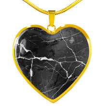 Load image into Gallery viewer, Black Marble Heart Shaped Stainless Steel Pendant