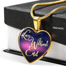 Load image into Gallery viewer, Love Without End Pink and Blue Galaxy Heart Shaped Pendant Necklace