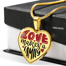 Load image into Gallery viewer, Love Makes A Family Heart Shaped Pendant Necklace With Chain and Gift Box