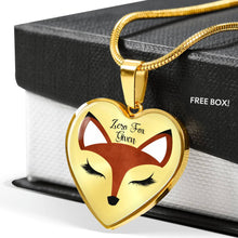Load image into Gallery viewer, Zero Fox Given Red Fox Heart Shaped Pendant In Silver or Gold