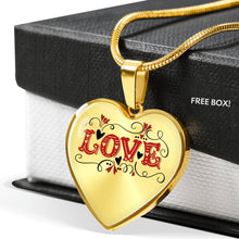 Load image into Gallery viewer, Love Western Style Heart Shaped Pendant In Gold or Stainless Steel Necklace and Gift Box
