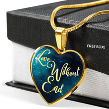Load image into Gallery viewer, Love Without End Teal Galaxy Heart Shaped Pendant Necklace Gift Set
