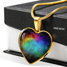 Load image into Gallery viewer, Dream Clouds Colorful Rainbow Heart Shaped Pendant Necklace