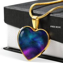 Load image into Gallery viewer, Colorful Galaxy Nebula Space Heart Shaped Pendant Necklace Gift Set