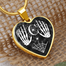 Load image into Gallery viewer, Skeleton Monogram Letter C Heart Shaped Pendant Necklace