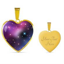 Load image into Gallery viewer, Pink, Purple and Blue Galaxy Stainless Steel Heart Shaped Pendant Necklace Gift Box