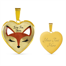Load image into Gallery viewer, Zero Fox Given Red Fox Heart Shaped Pendant In Silver or Gold