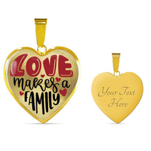 Load image into Gallery viewer, Love Makes A Family Heart Shaped Pendant Necklace With Chain and Gift Box