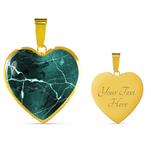 Load image into Gallery viewer, Turquoise Marble Design On Heart Shaped Stainless Steel Pendant Necklace