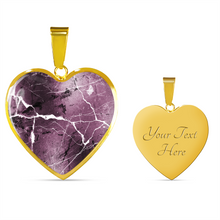 Load image into Gallery viewer, Mauve Marble Design On Stainless Steel Heart Shaped Pendant Necklace