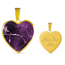 Load image into Gallery viewer, Purple Marble Heart Shaped Stainless Steel Pendant Necklace Gift Set
